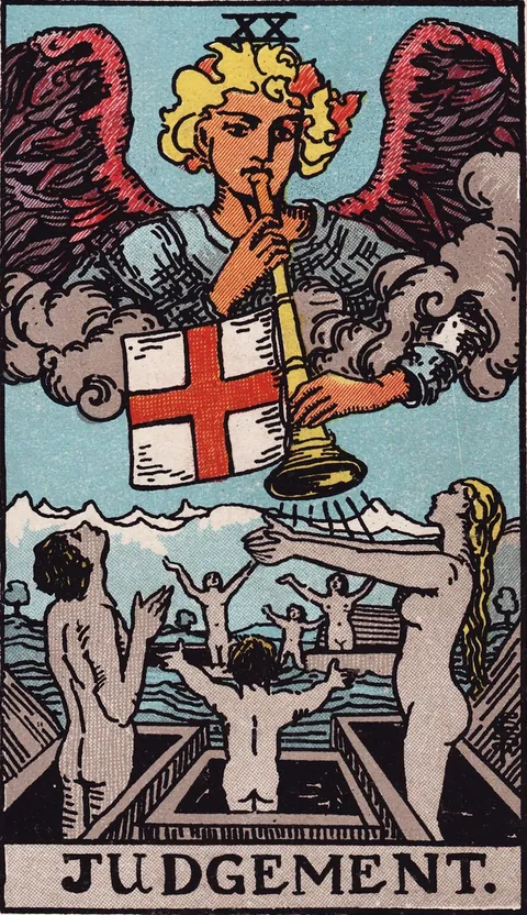 Judgement tarot card from the Rider-Waite-Smith deck