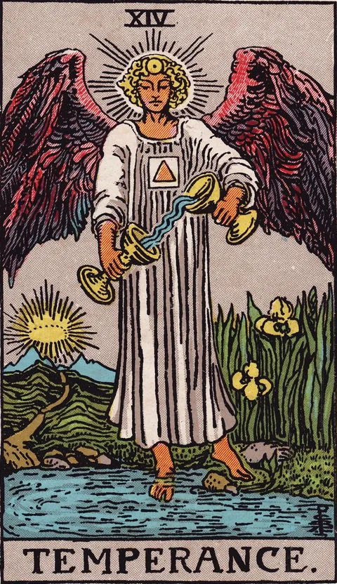 Temperance tarot card from the Rider-Waite-Smith deck