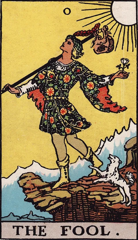 The Fool tarot card from the Rider-Waite-Smith deck