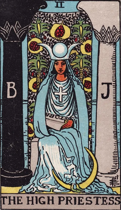 The High Priestess tarot card from the Rider-Waite-Smith deck