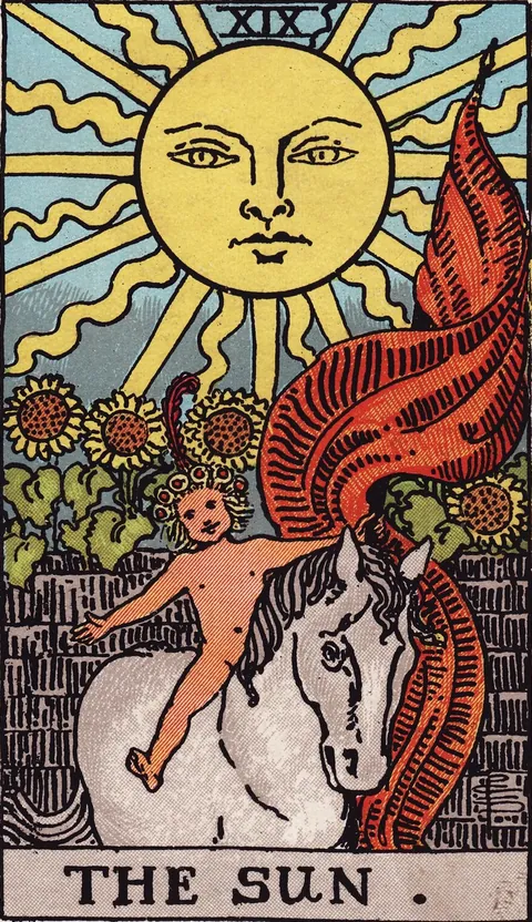The Sun tarot card from the Rider-Waite-Smith deck