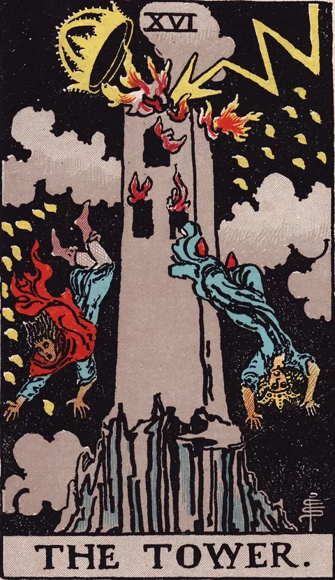 The Tower tarot card from the Rider-Waite-Smith deck